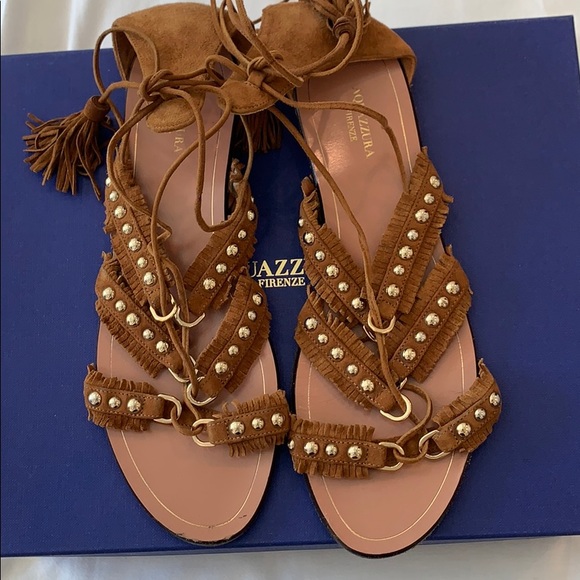 Aquazzura Shoes - Aquazurra Tan Lace-up Sandal! Size: 38